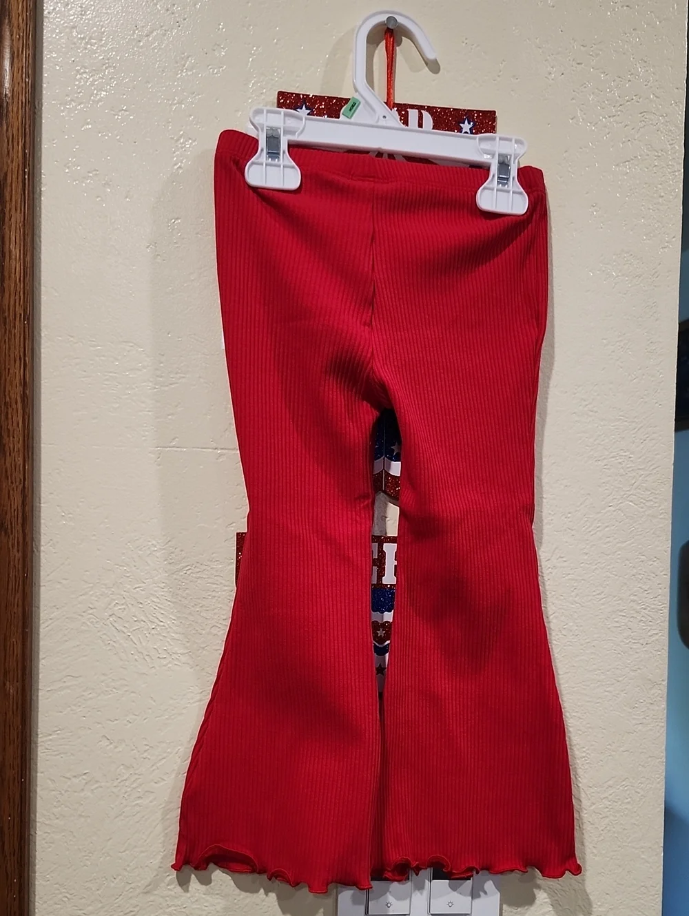 Old Navy Girls' Red Ribbed Flare Pants